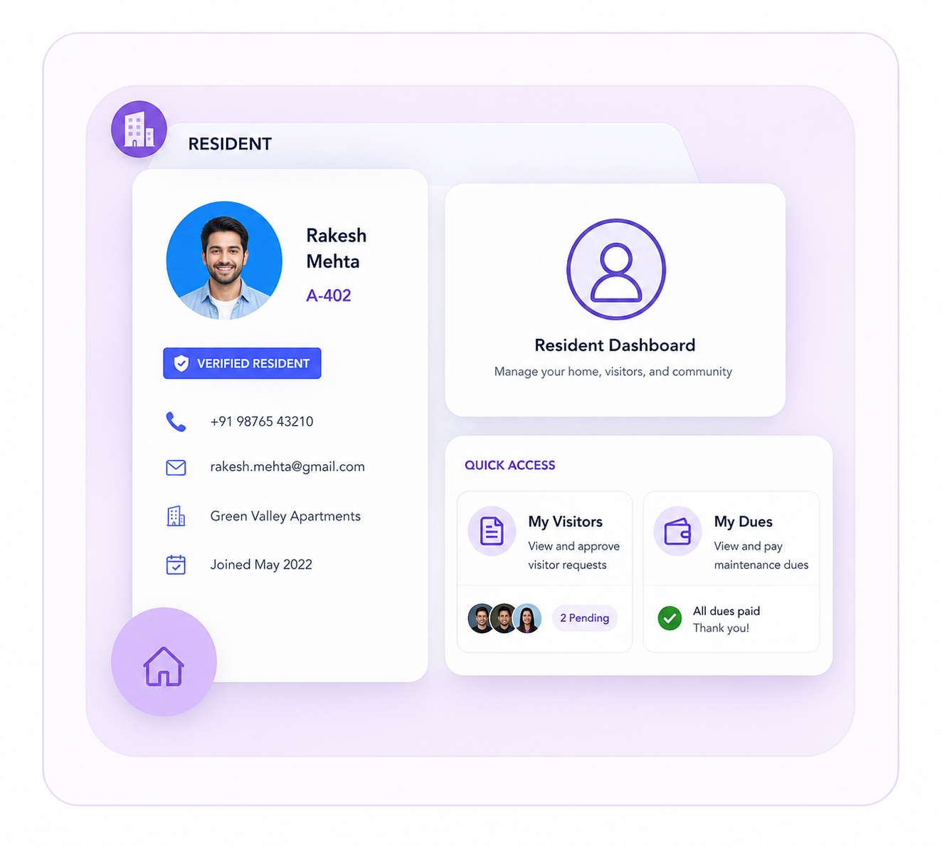 Resident and admin management preview